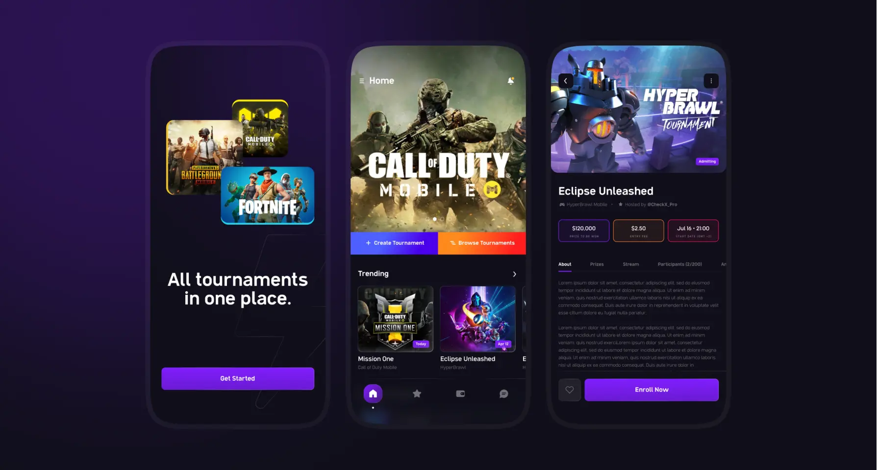 Ignite Tournaments — A gaming tournament app that connects competitors around the world.